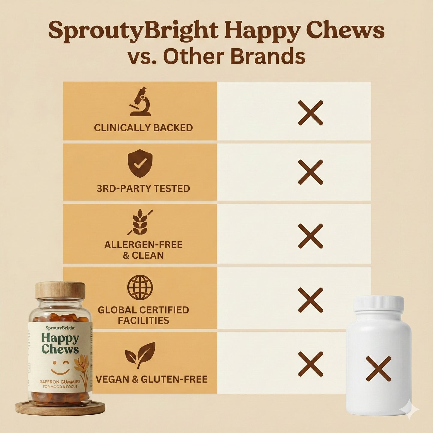 SproutyBright HappyChews Saffron Gummies