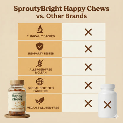 SproutyBright HappyChews Saffron Gummies
