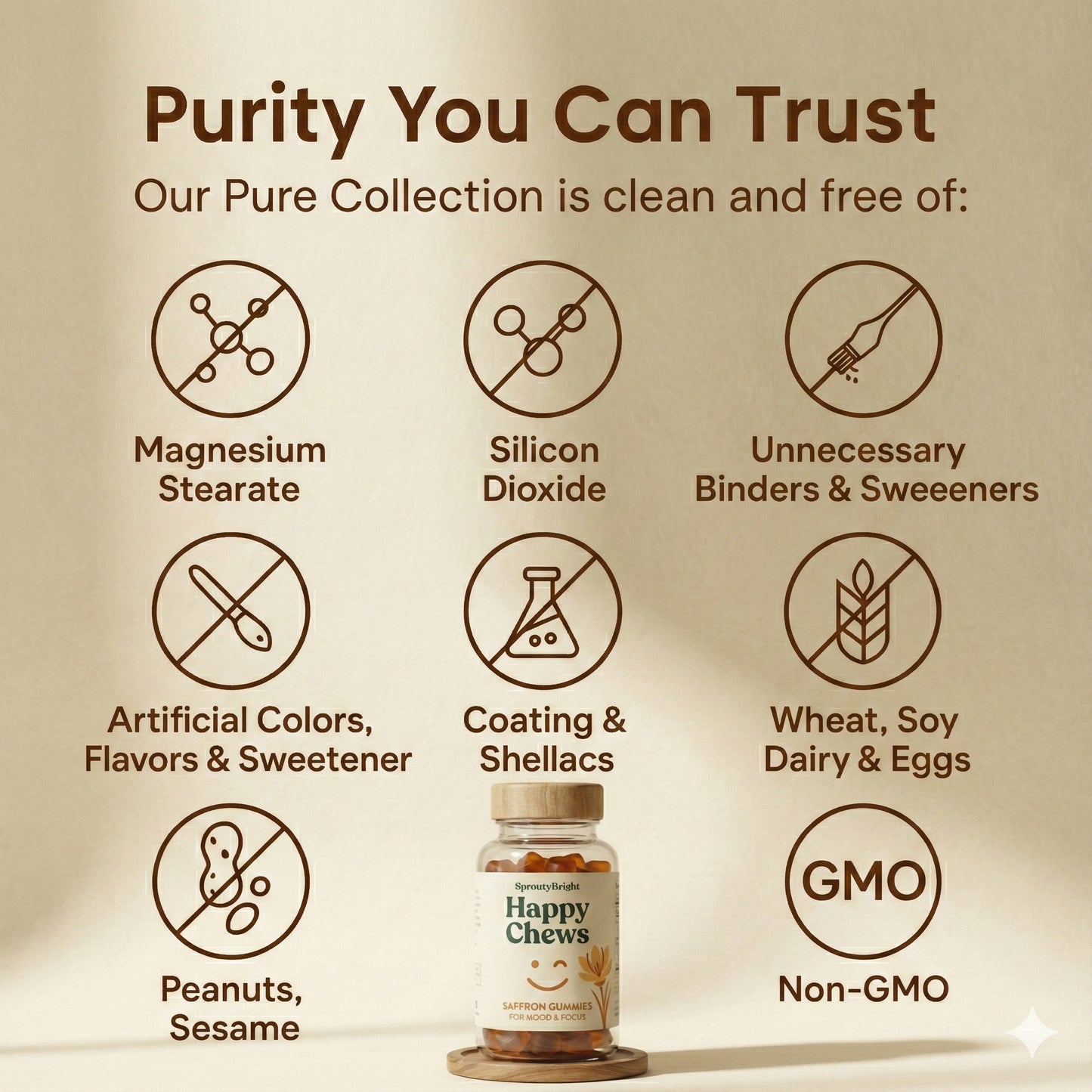 SproutyBright HappyChews Saffron Gummies