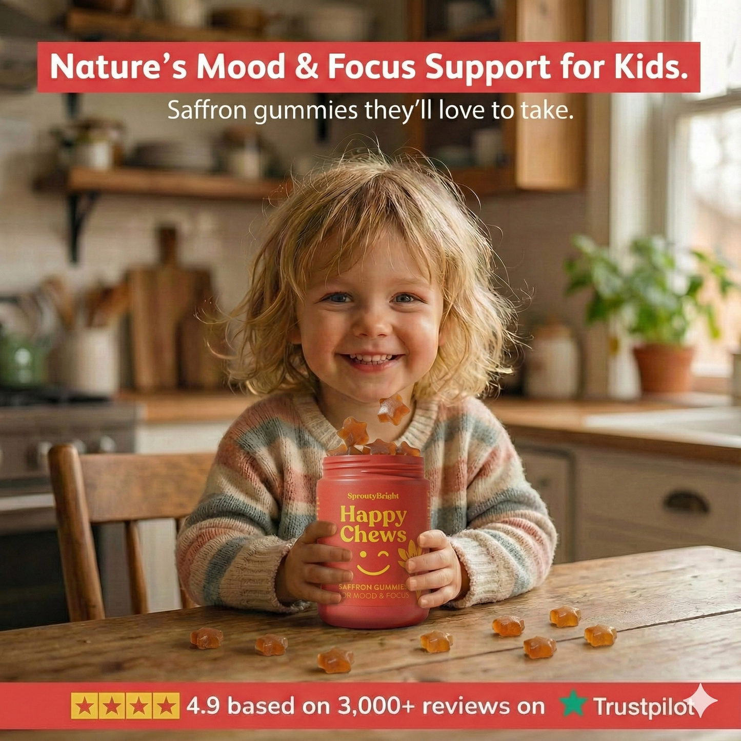 SproutyBright Saffron Gummies for ADHD