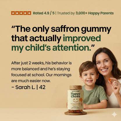 SproutyBright HappyChews Saffron Gummies
